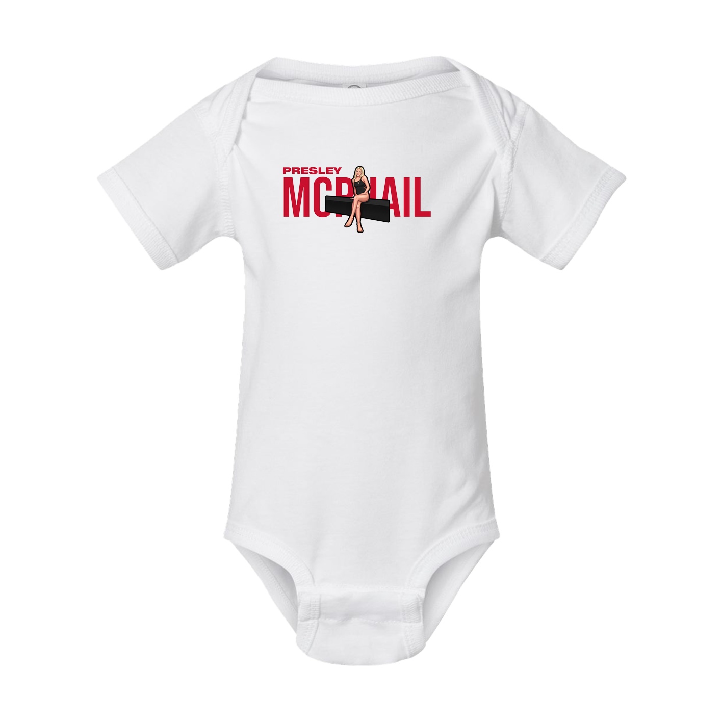 Baby Onesie — Player Name in White