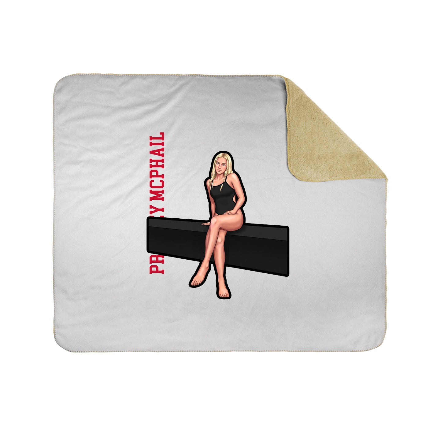 Throw Blanket — Name Vertical in White