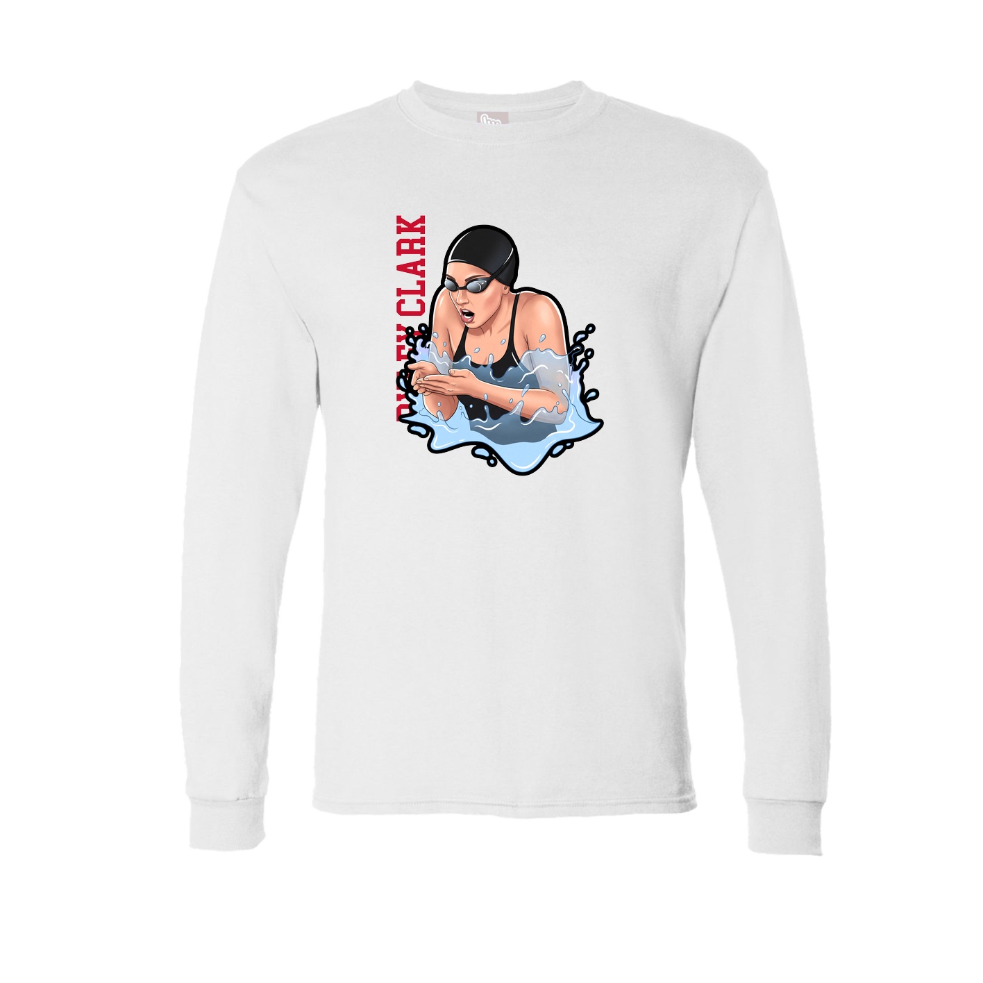 Long Sleeve Tee — Name Vertical in White