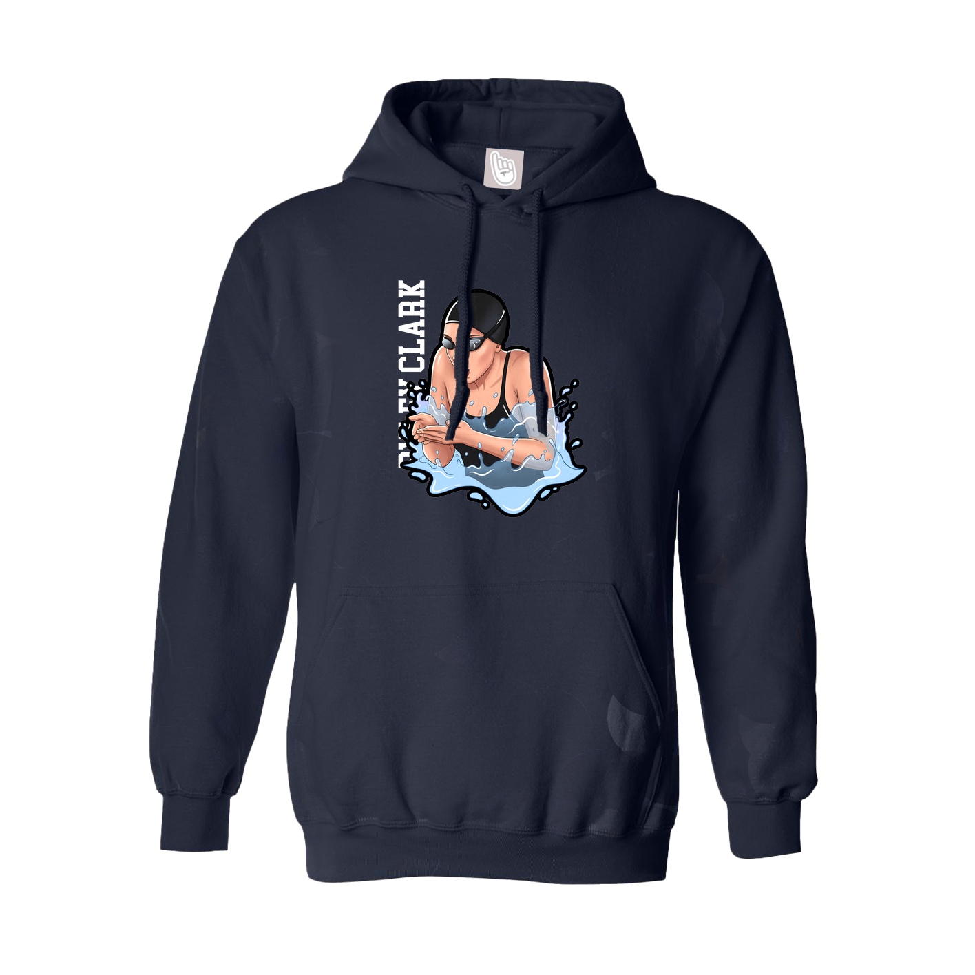 Hoodie — Name Vertical in Navy