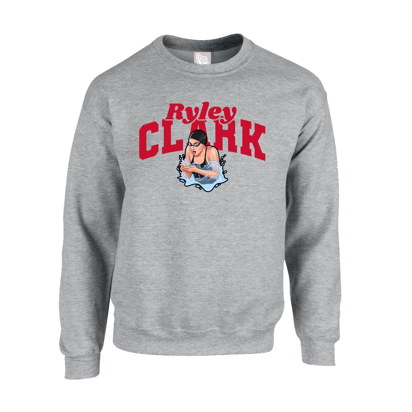 Fleece Crew — Signature Arch in Grey