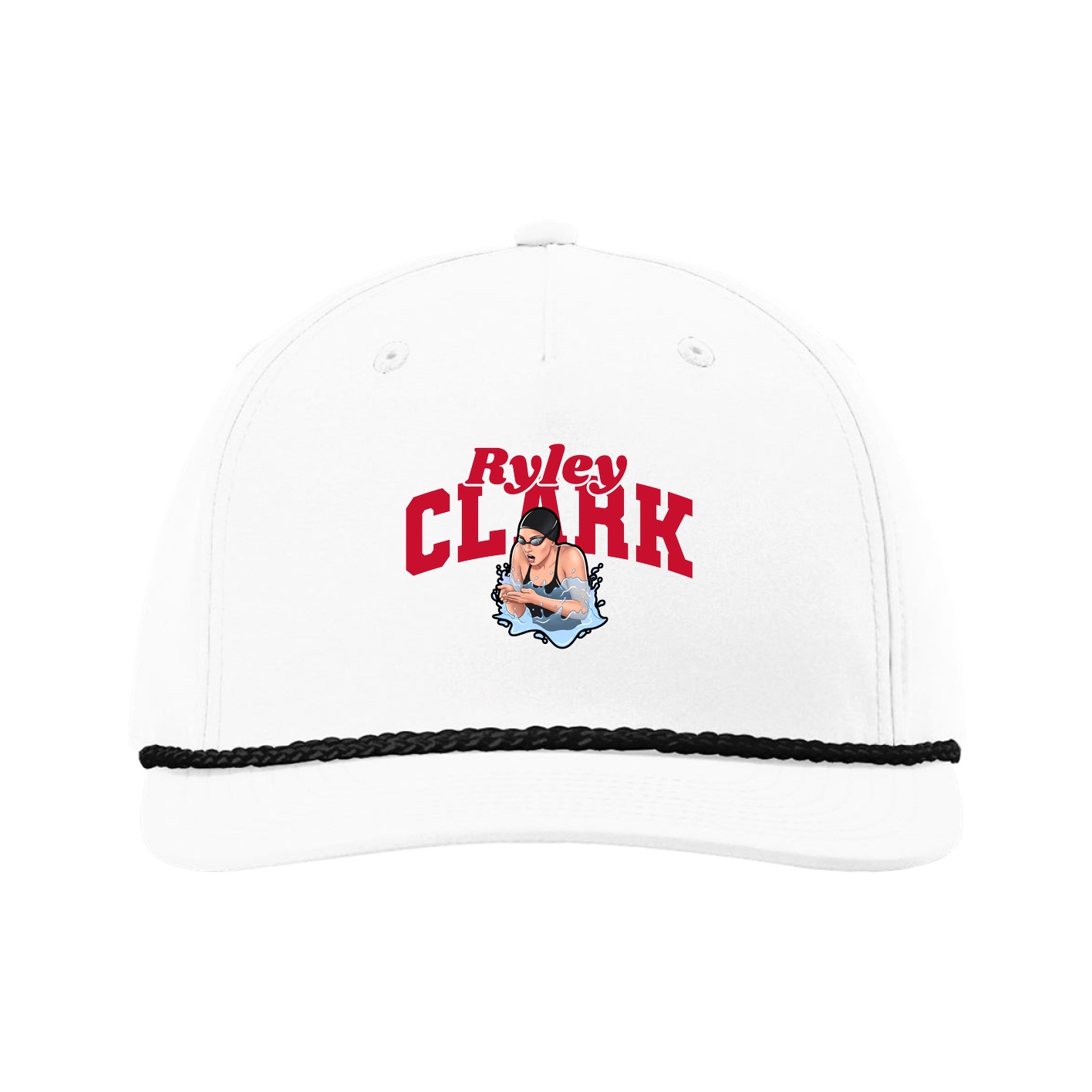 Five-Panel Classic Rope Cap — Signature Arch in White