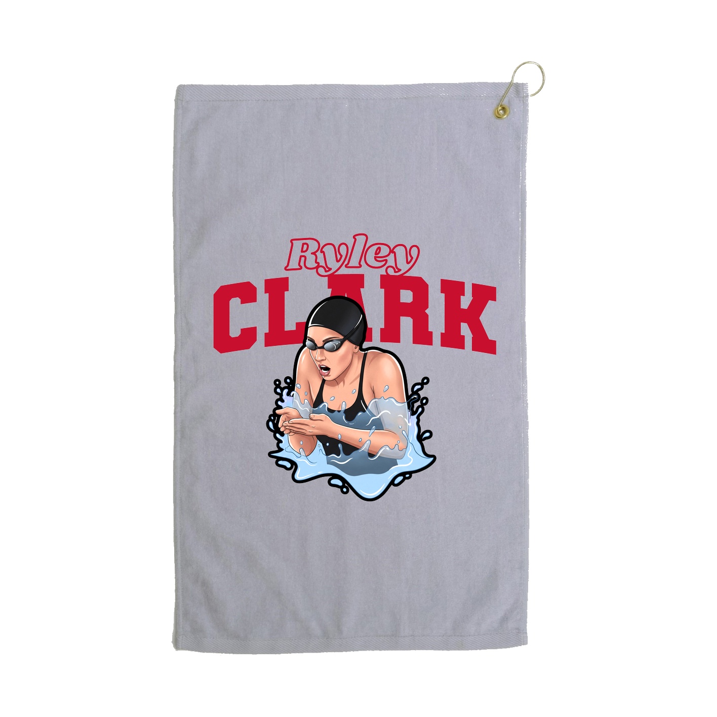 Golf Towel — Name Arch in Grey