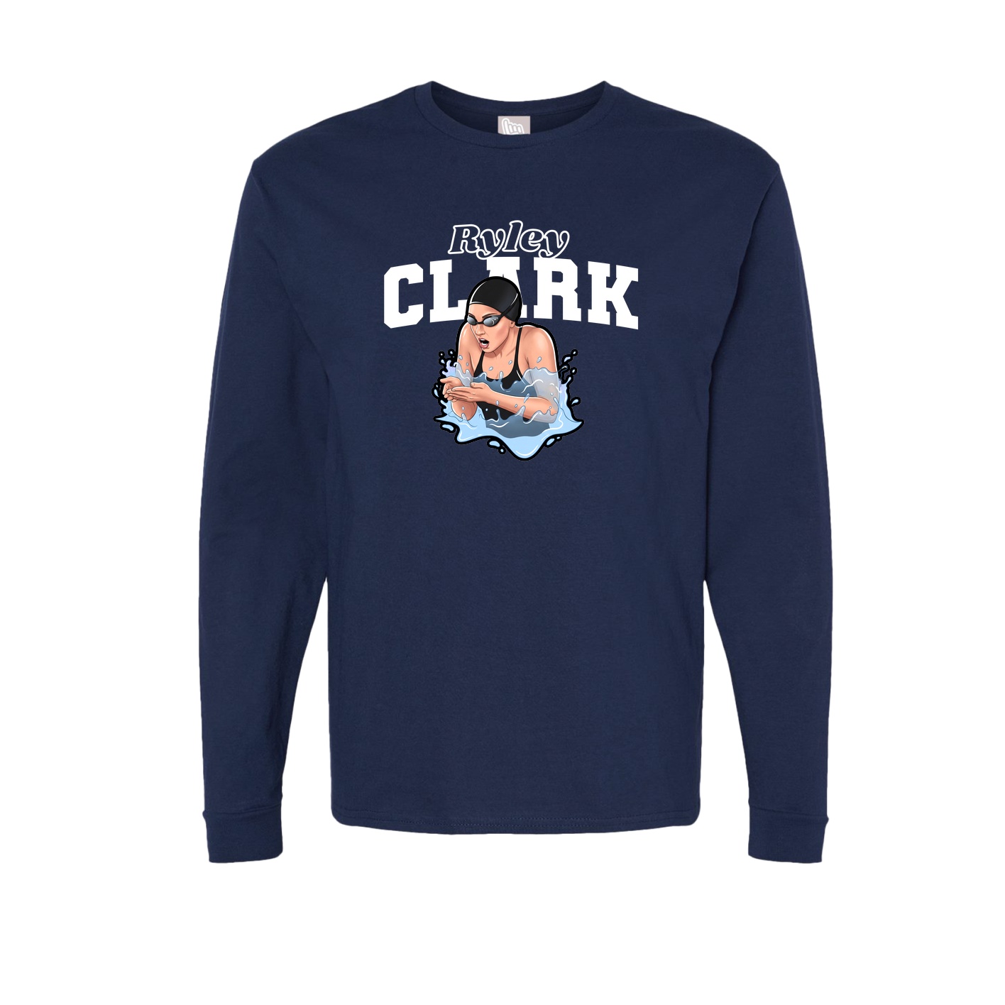 Long Sleeve Tee — Name Arch in Navy