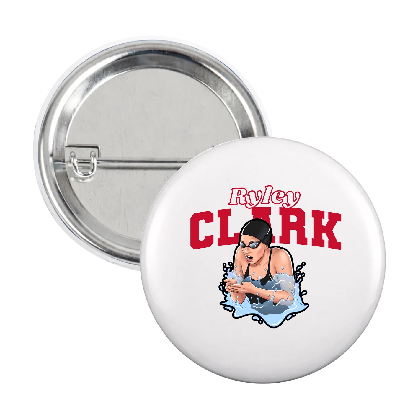 Game Day Button — Name Arch in White