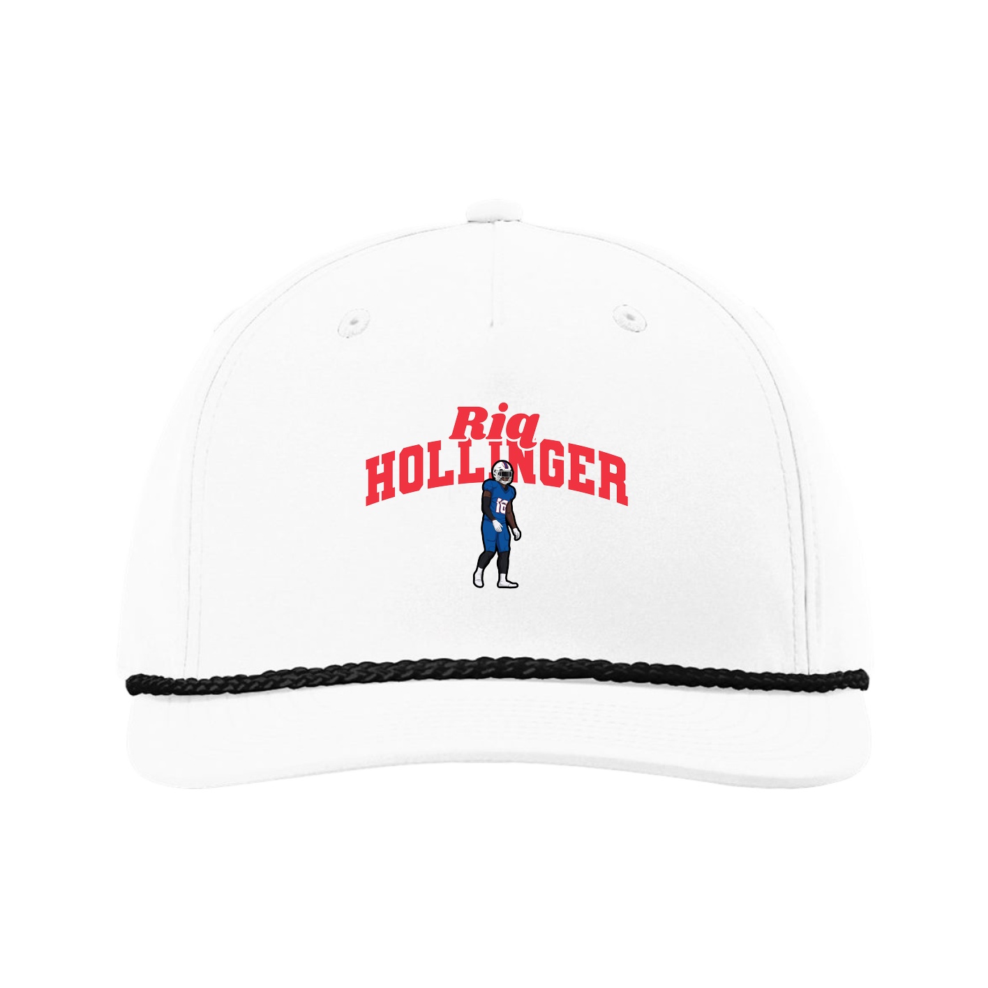 Five-Panel Classic Rope Cap — Signature Arch in White