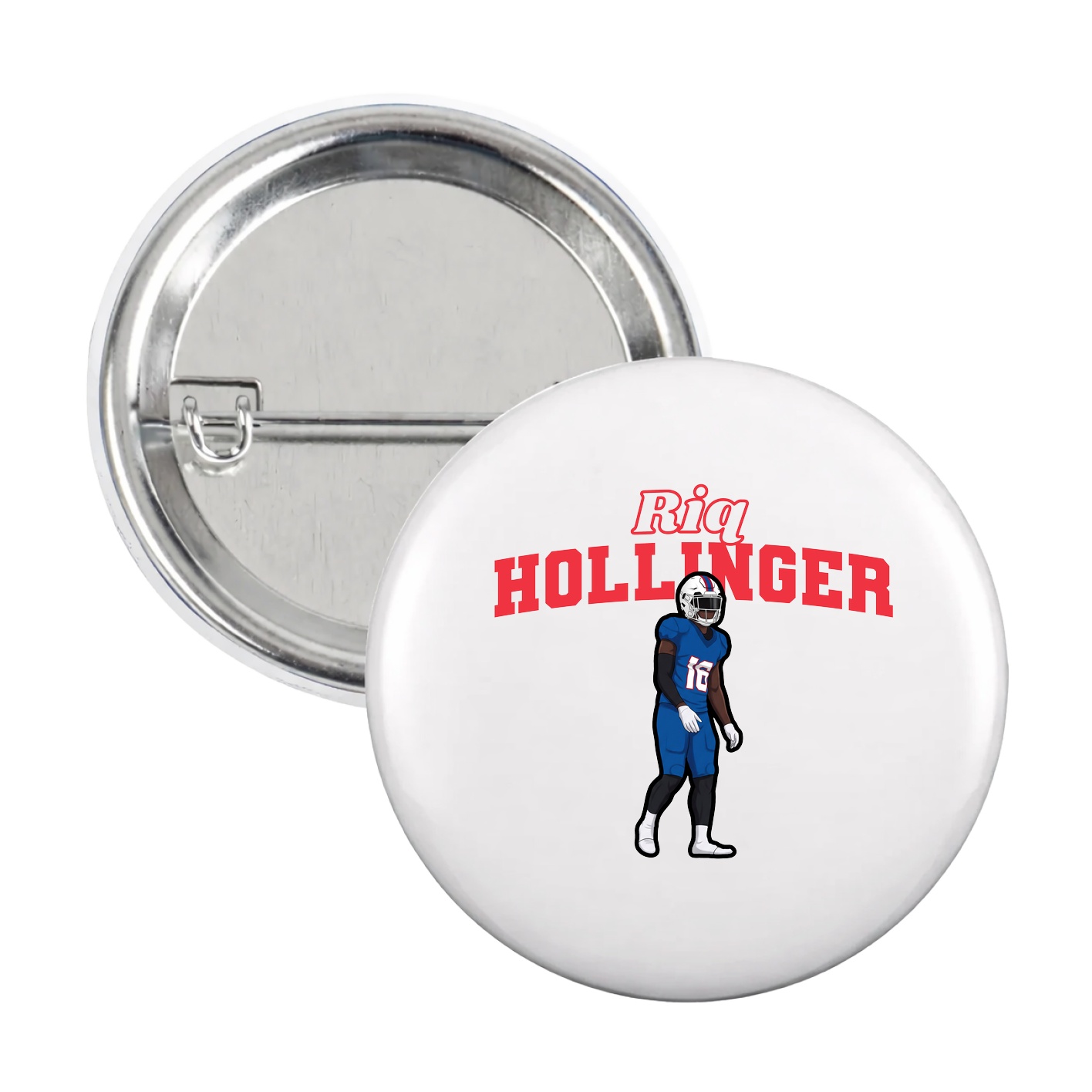 Game Day Button — Name Arch in White