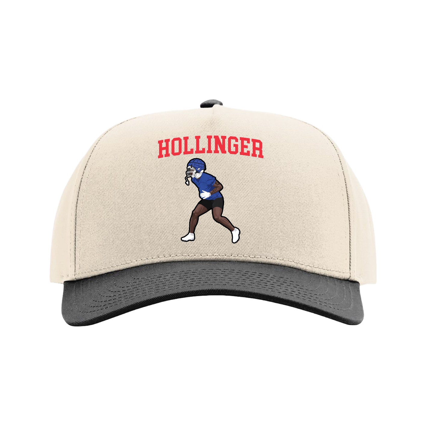 Full Fabric Five-Panel Champ Cap — Shirsey in Cream/Black