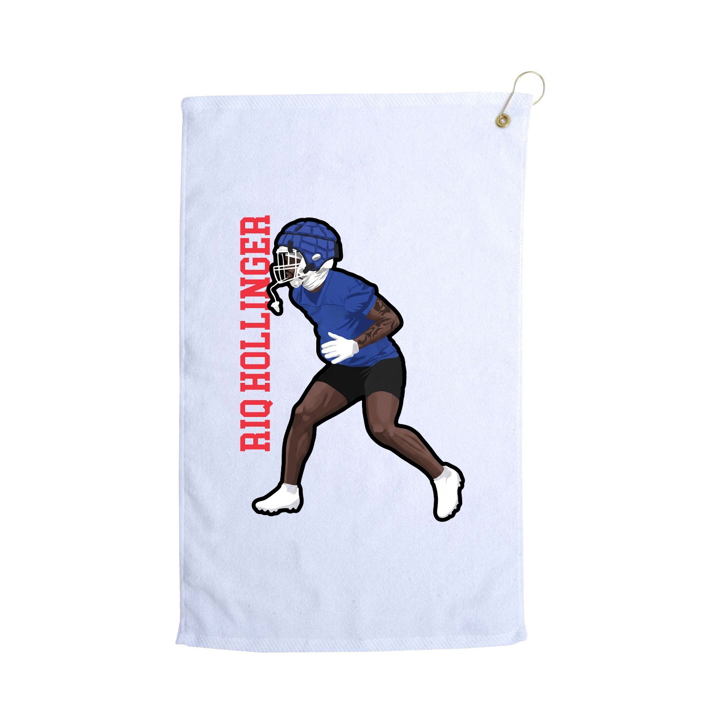 Golf Towel — Name Vertical in White