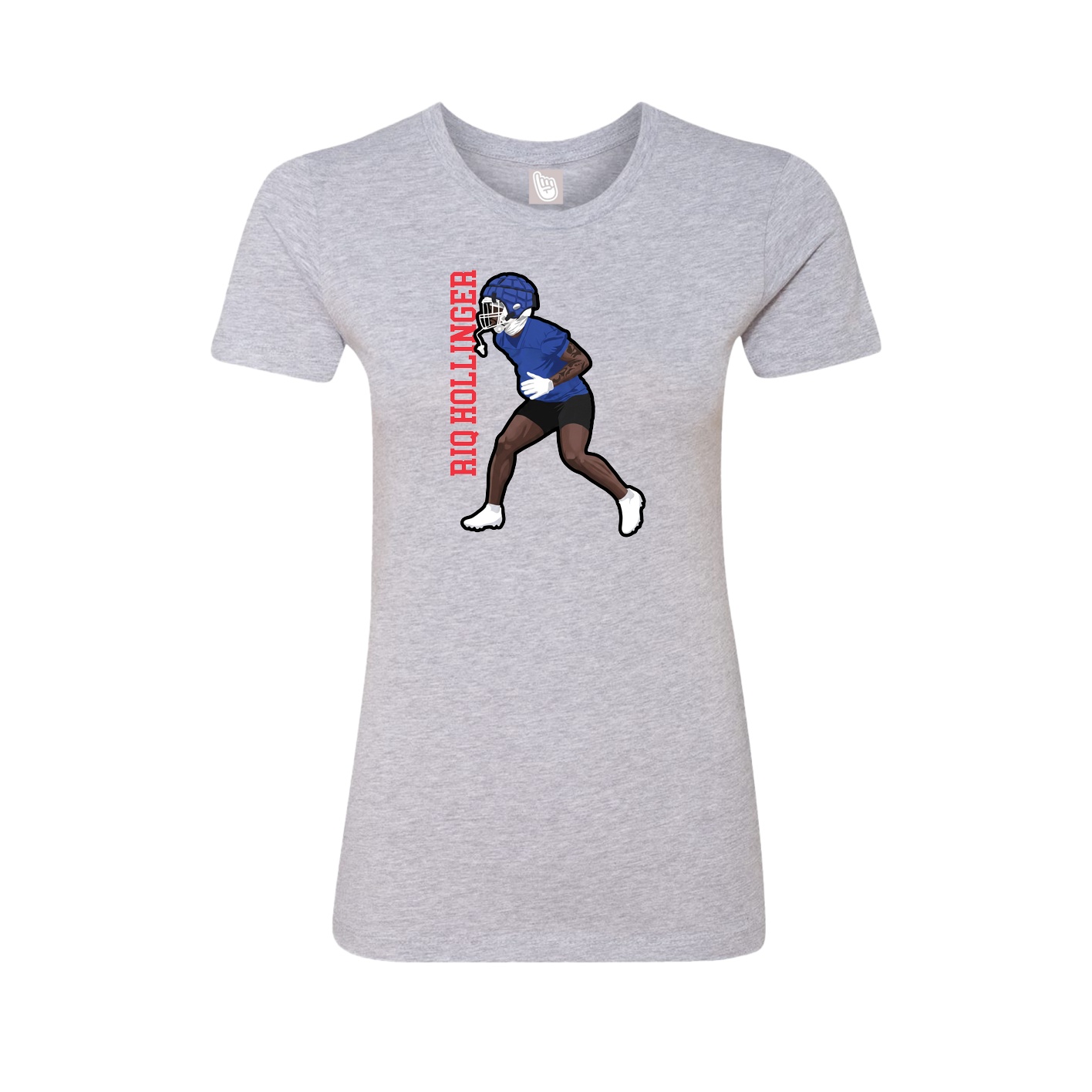 Womens Tee — Name Vertical in Grey