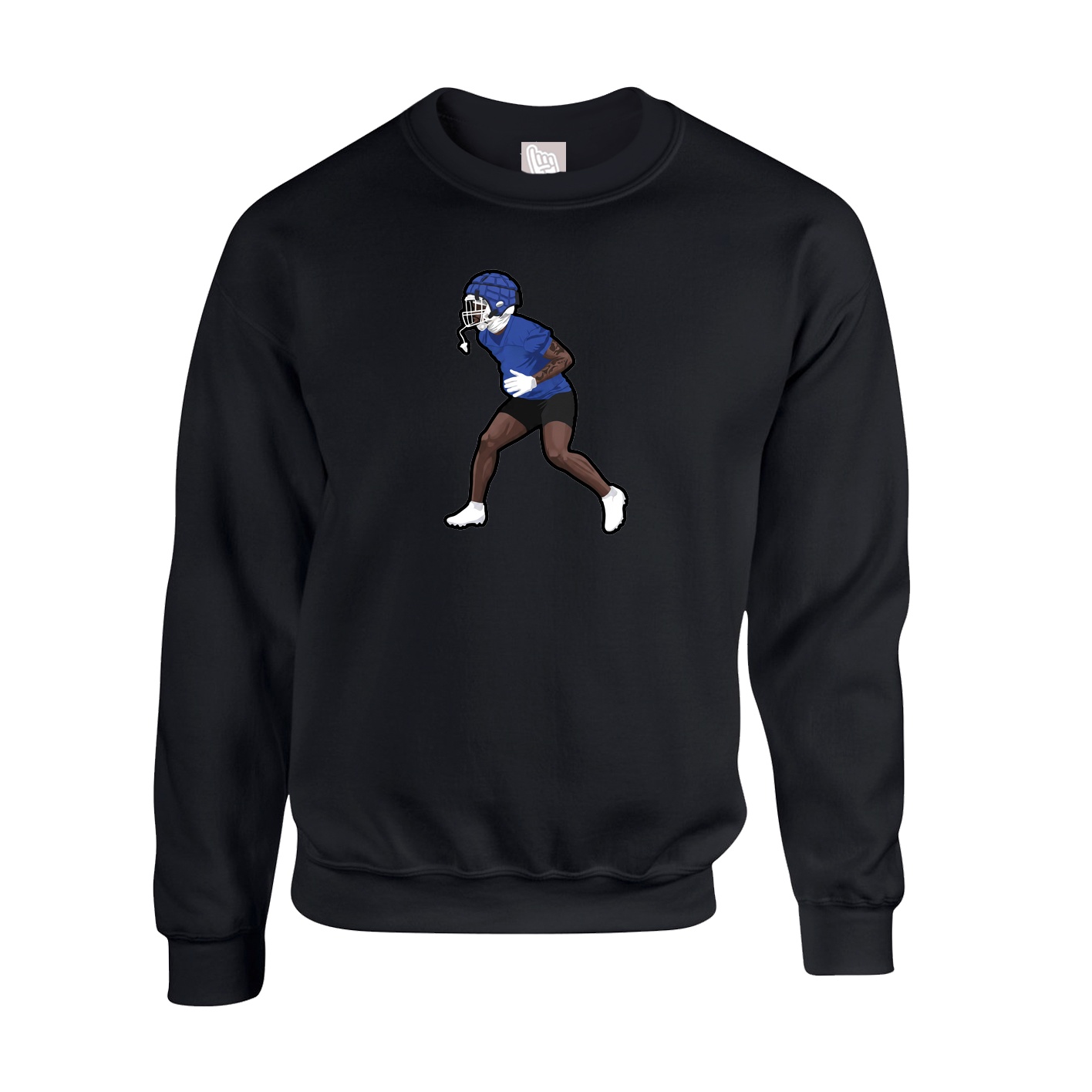 Fleece Crew — Name Vertical in Black