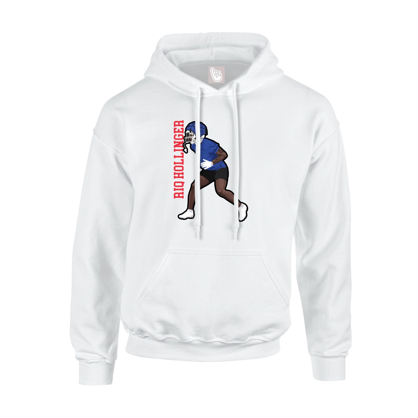Youth Hoodie — Name Vertical in White