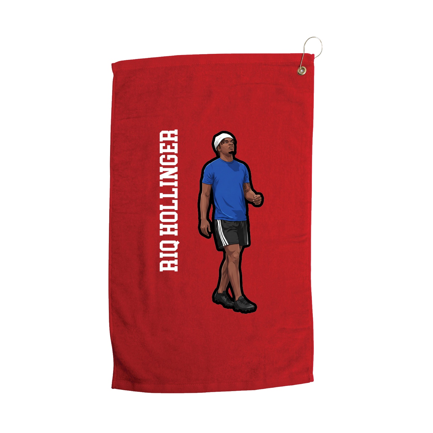 Golf Towel — Name Vertical in Red