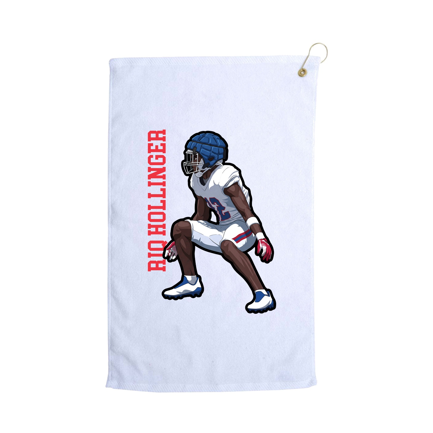 Golf Towel — Name Vertical in White