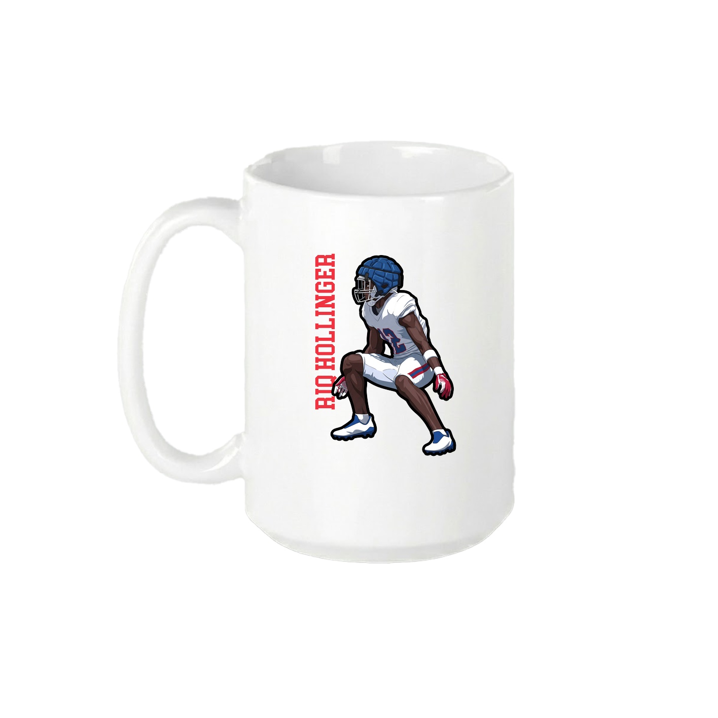 15oz Coffee Mug — Name Vertical in White