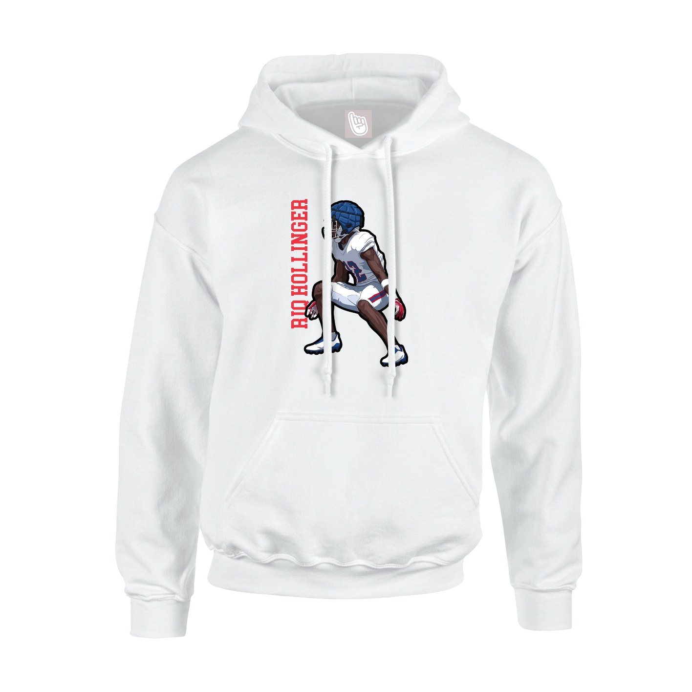 Youth Hoodie — Name Vertical in White