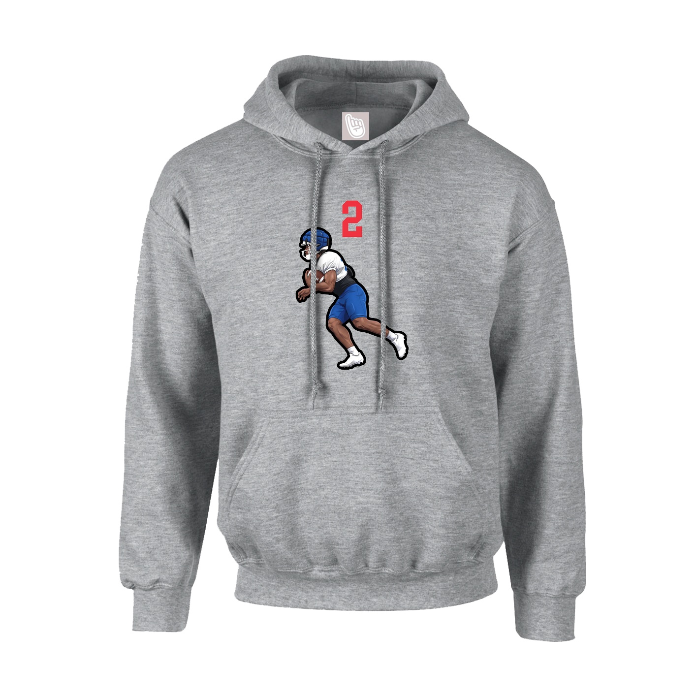 Hoodie — Number Top in Grey