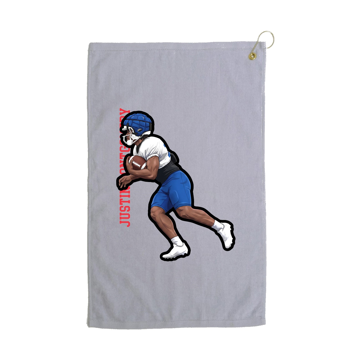 Golf Towel — Name Vertical in Grey