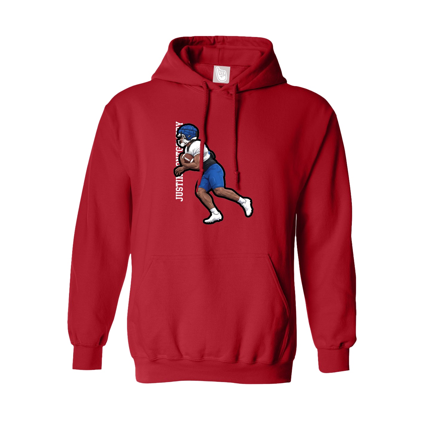 Hoodie — Name Vertical in Red