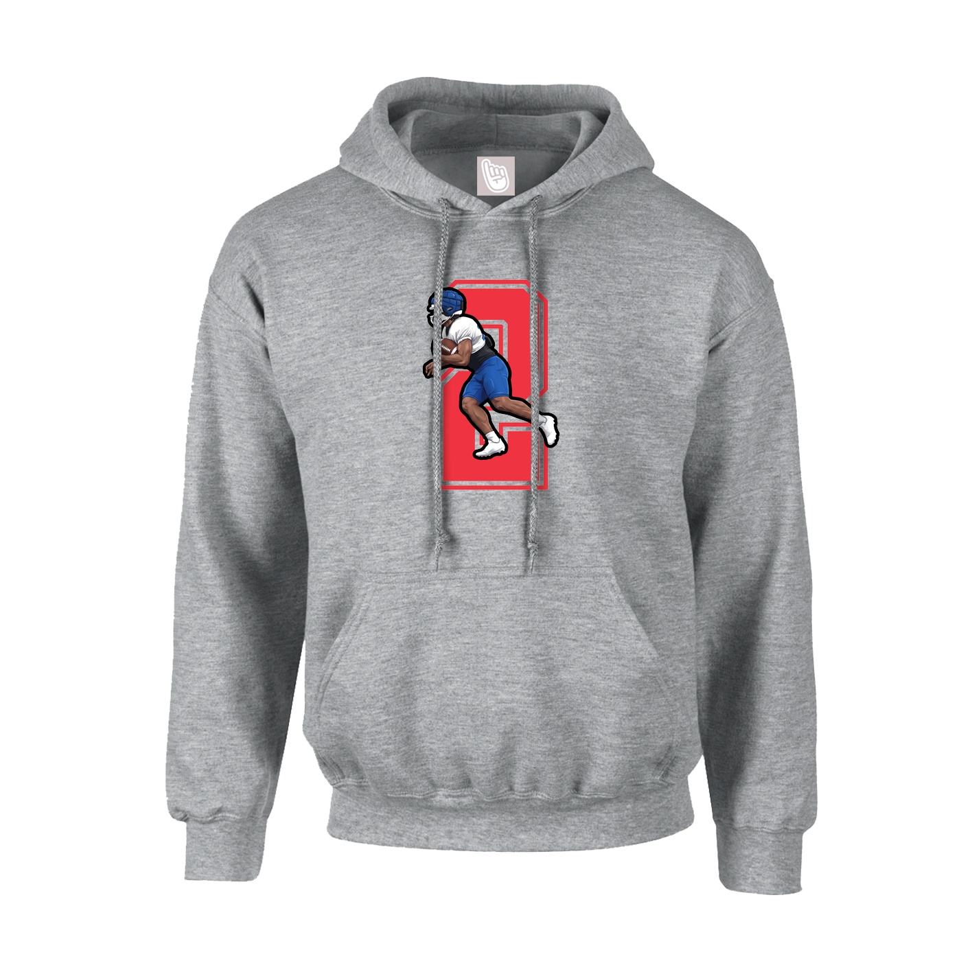 Youth Hoodie — Number in Grey