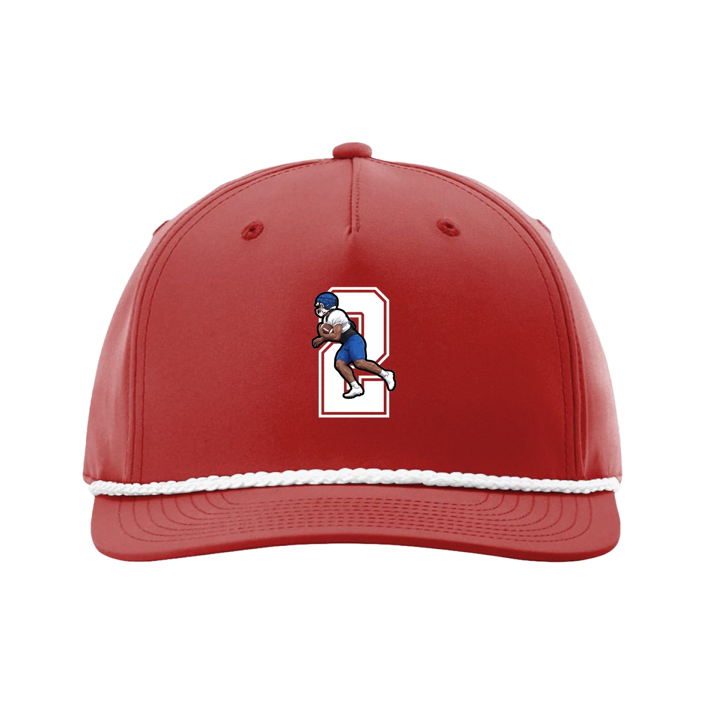 Five-Panel Classic Rope Cap — Number in Red