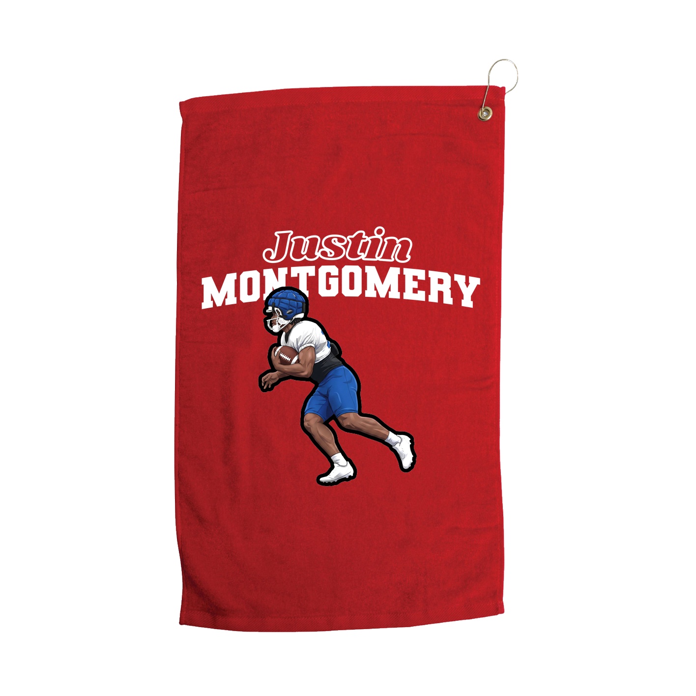 Golf Towel — Name Arch in Red
