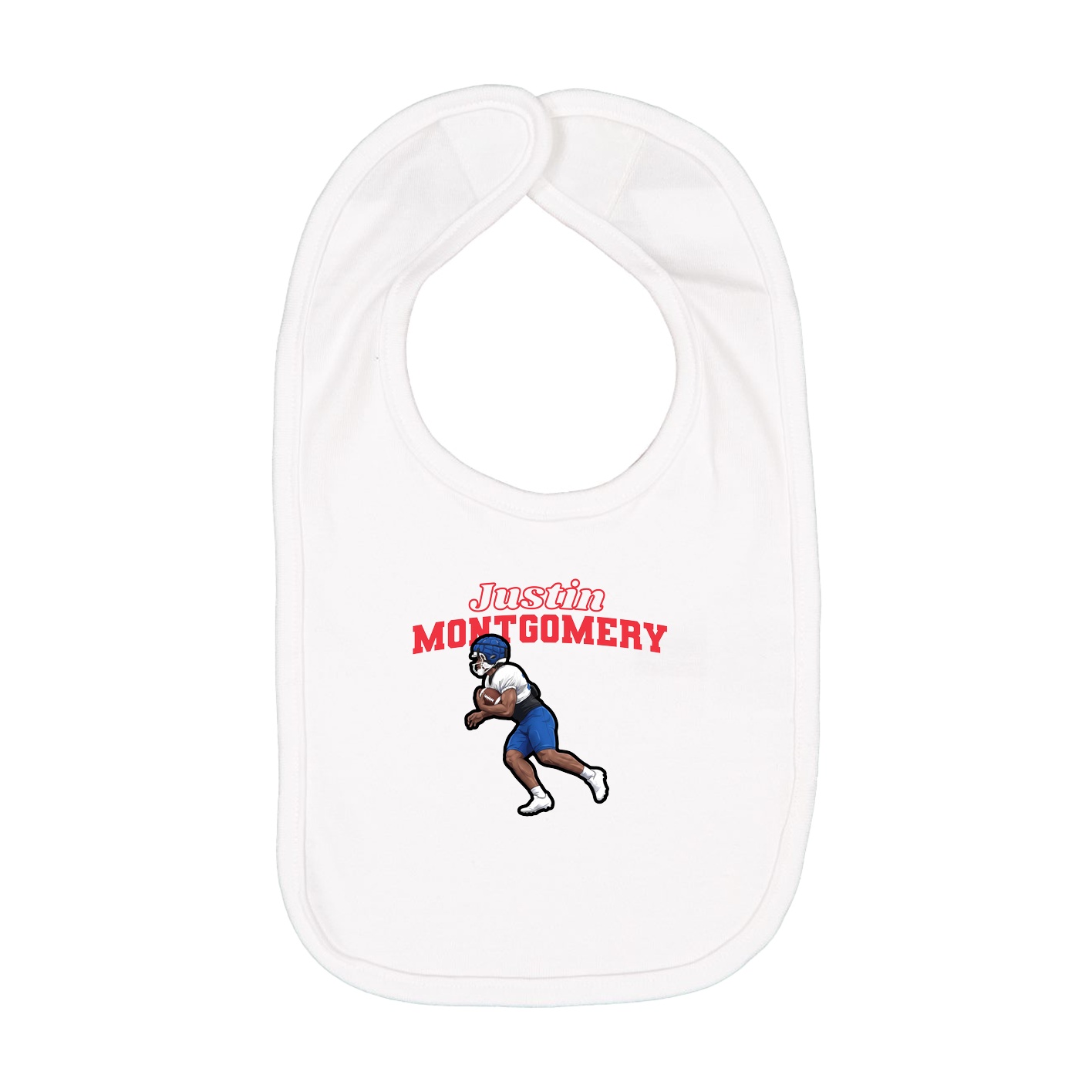 Infant Bib — Name Arch in White