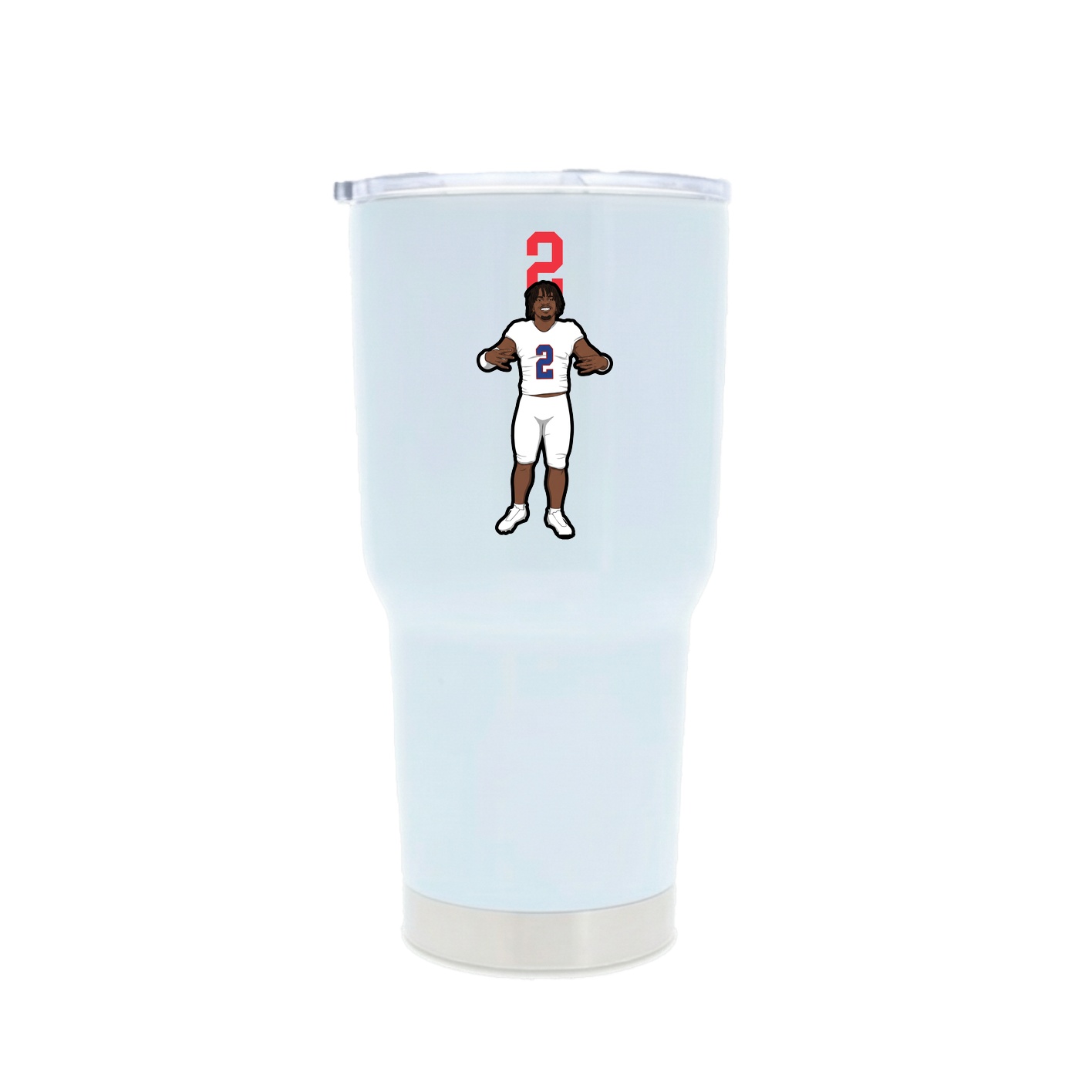 30oz Stainless Steel Tumbler — Number Top in White
