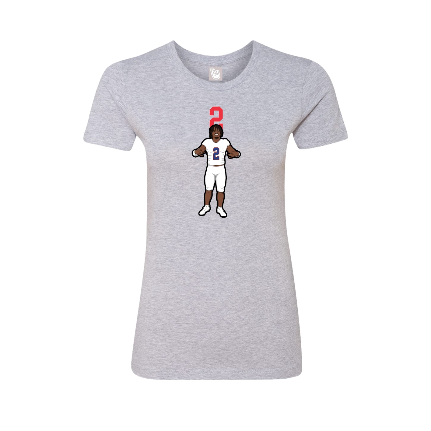 Womens Tee — Number Top in Grey