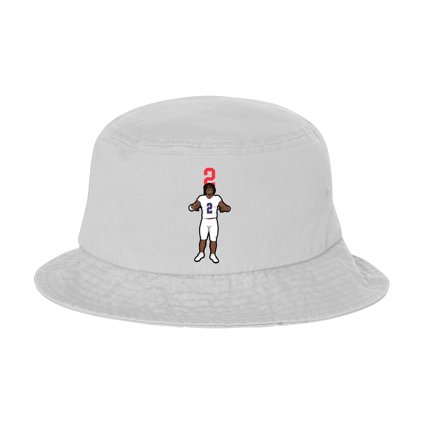 Bucket Cap — Number Top in White