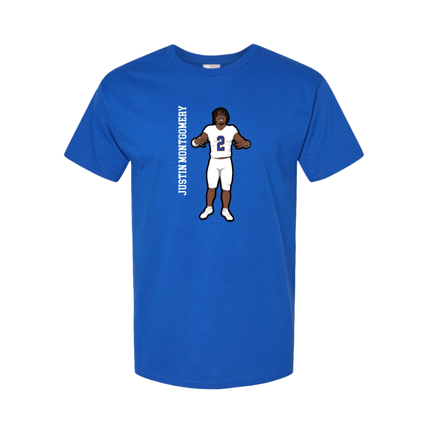 Youth Tee — Name Vertical in Royal