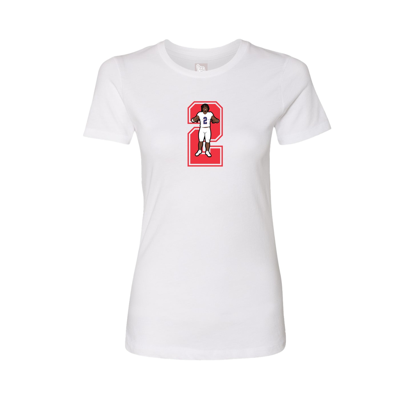 Womens Tee — Number in White