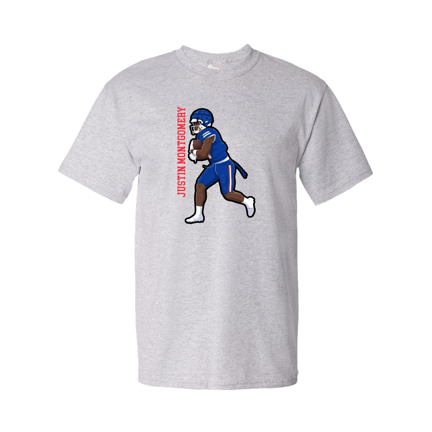 Tee — Name Vertical in Grey