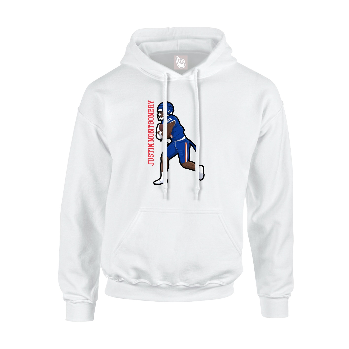 Youth Hoodie — Name Vertical in White