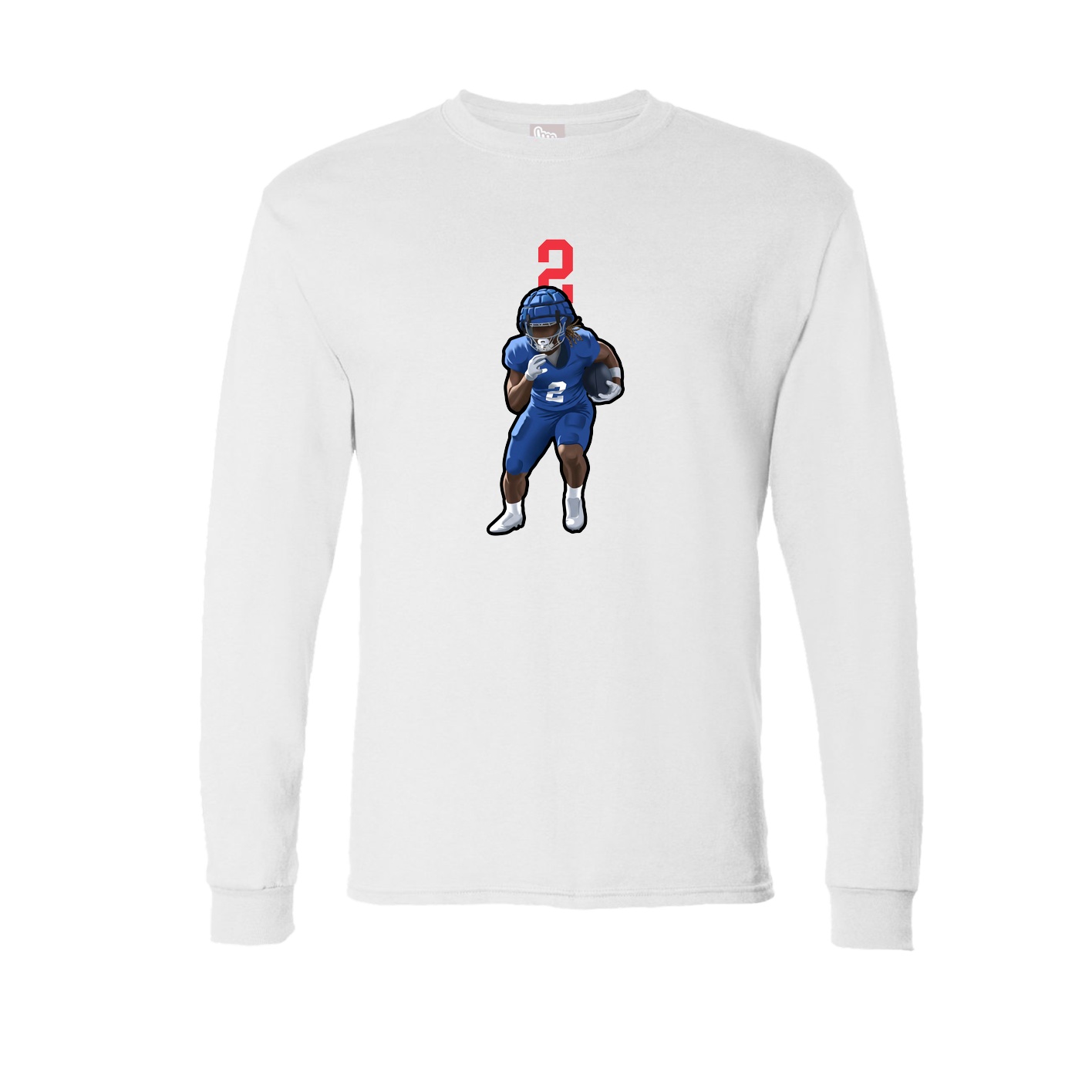 Long Sleeve Tee — Number Top in White