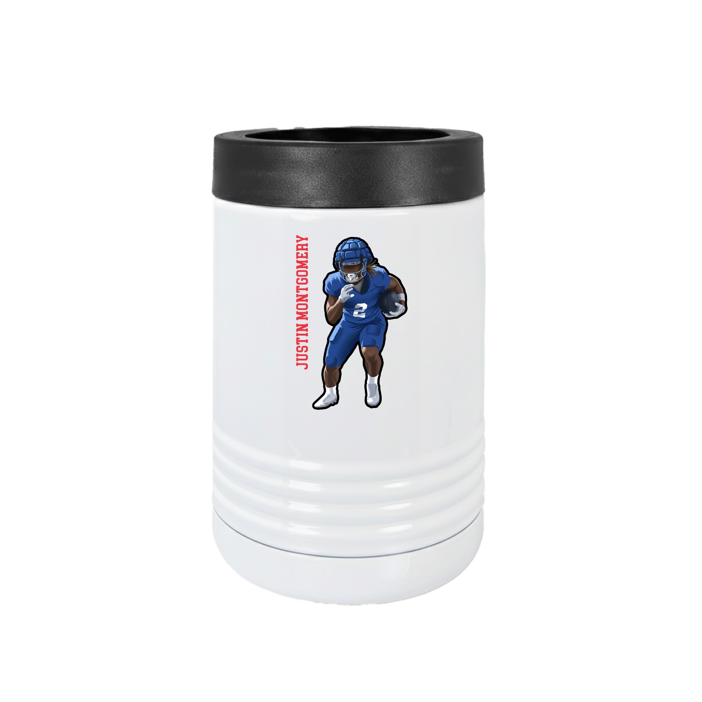 Beverage Holder — Name Vertical in White
