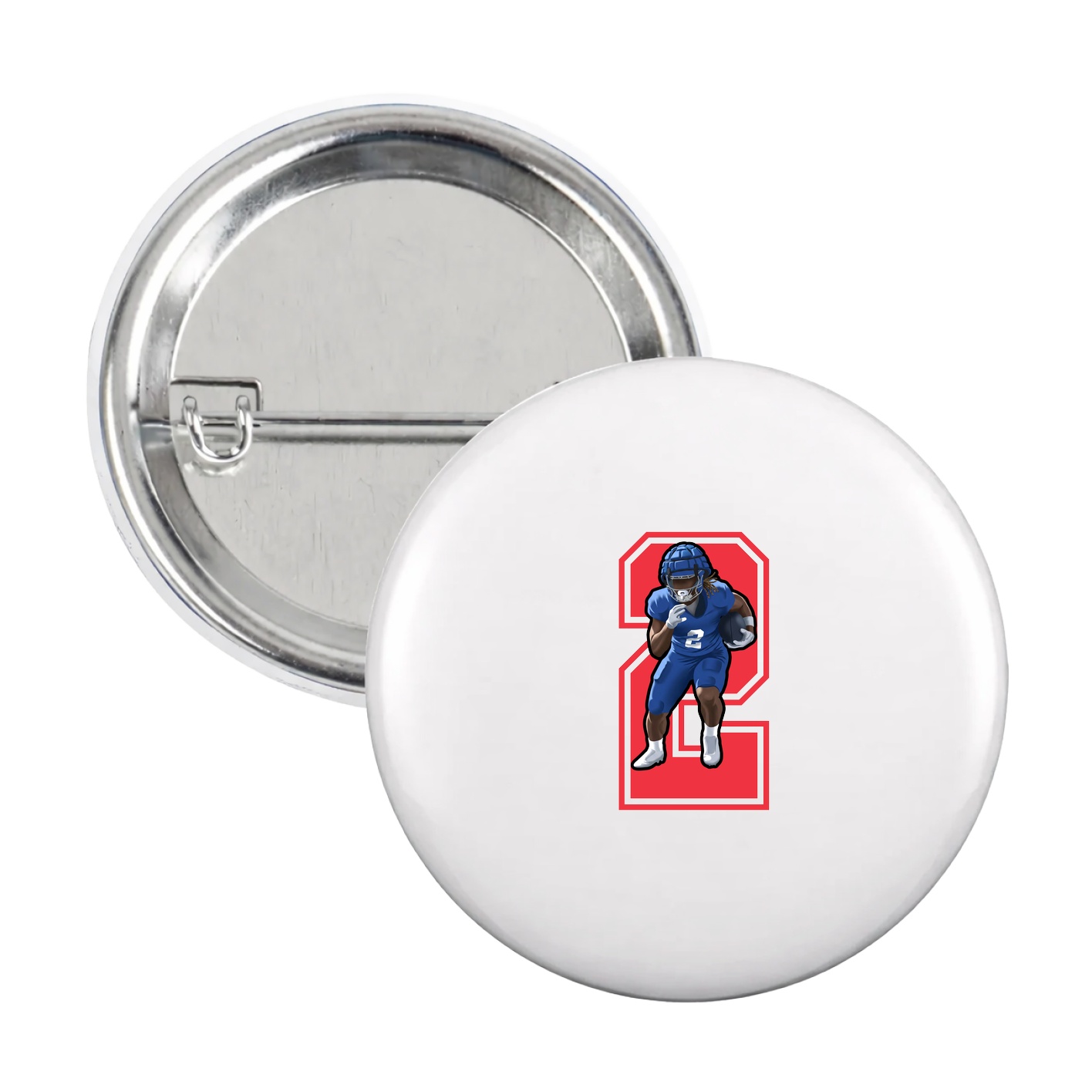 Game Day Button — Number in White