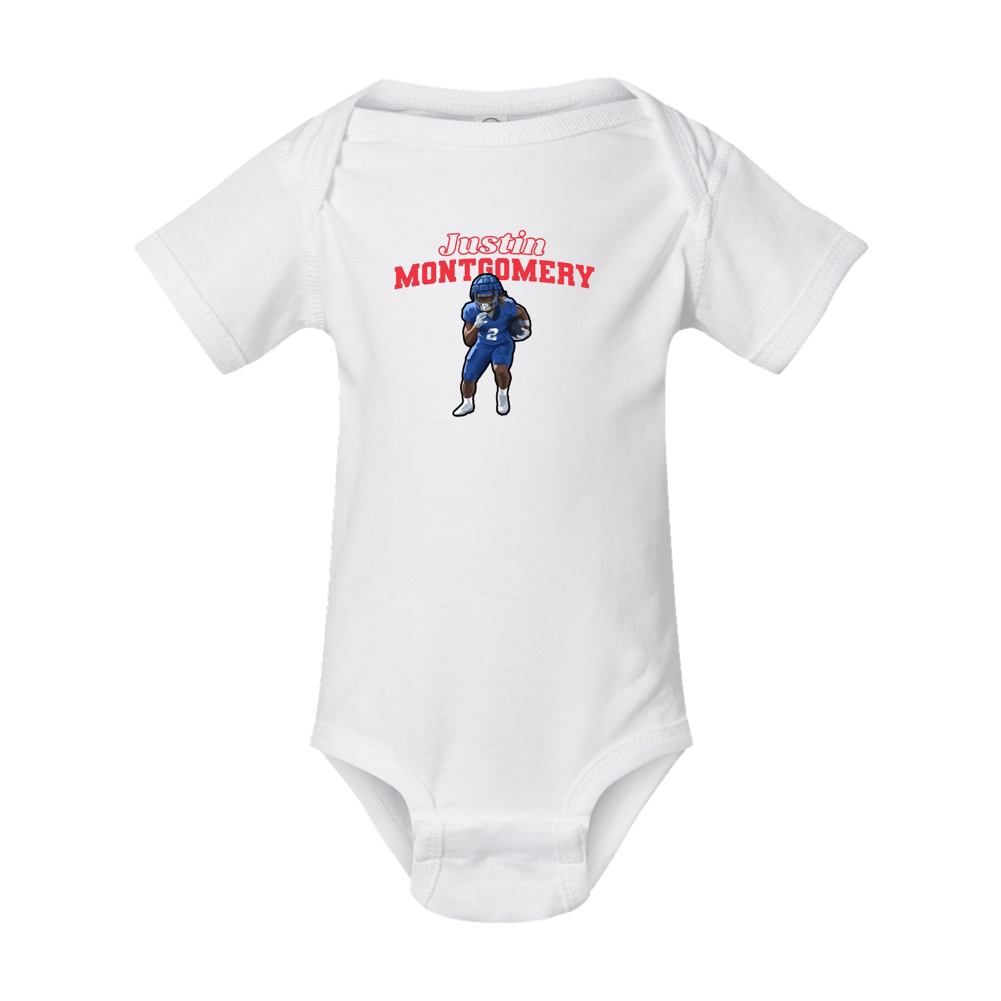 Baby Onesie — Name Arch in White