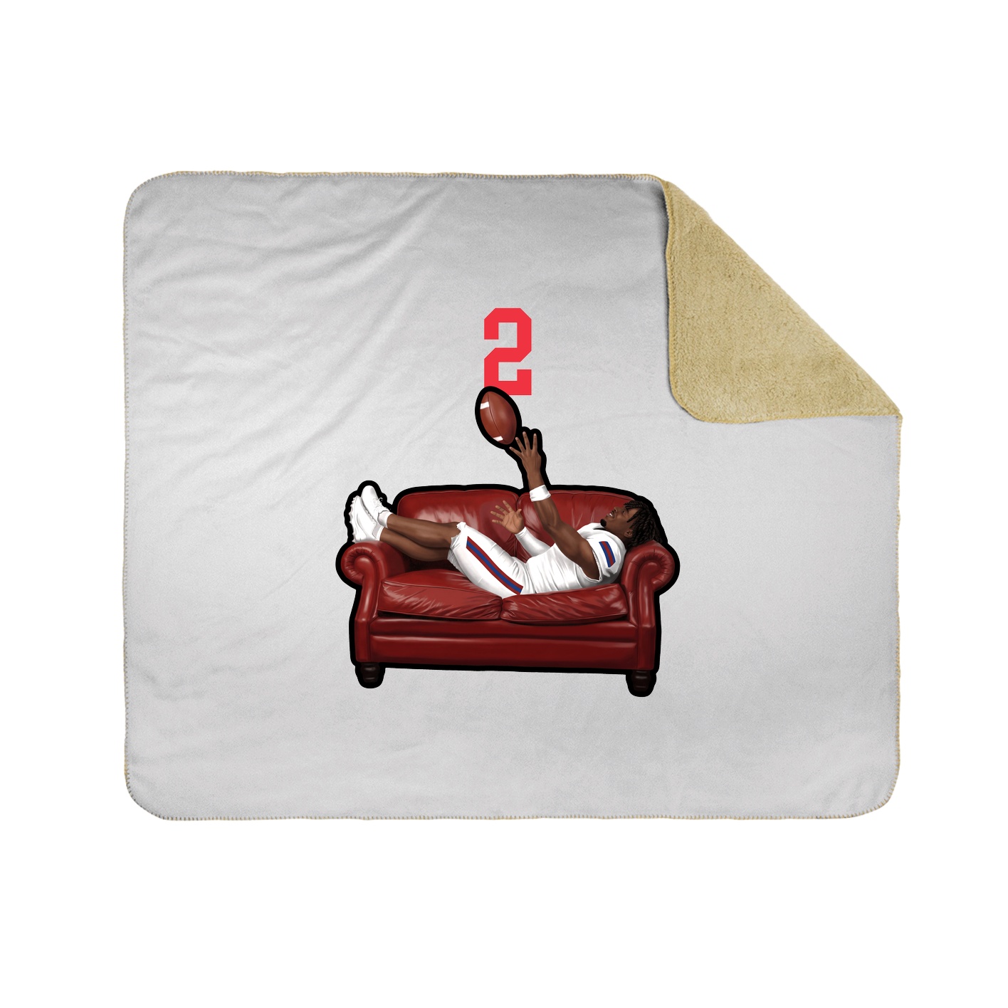 Throw Blanket — Number Top in White