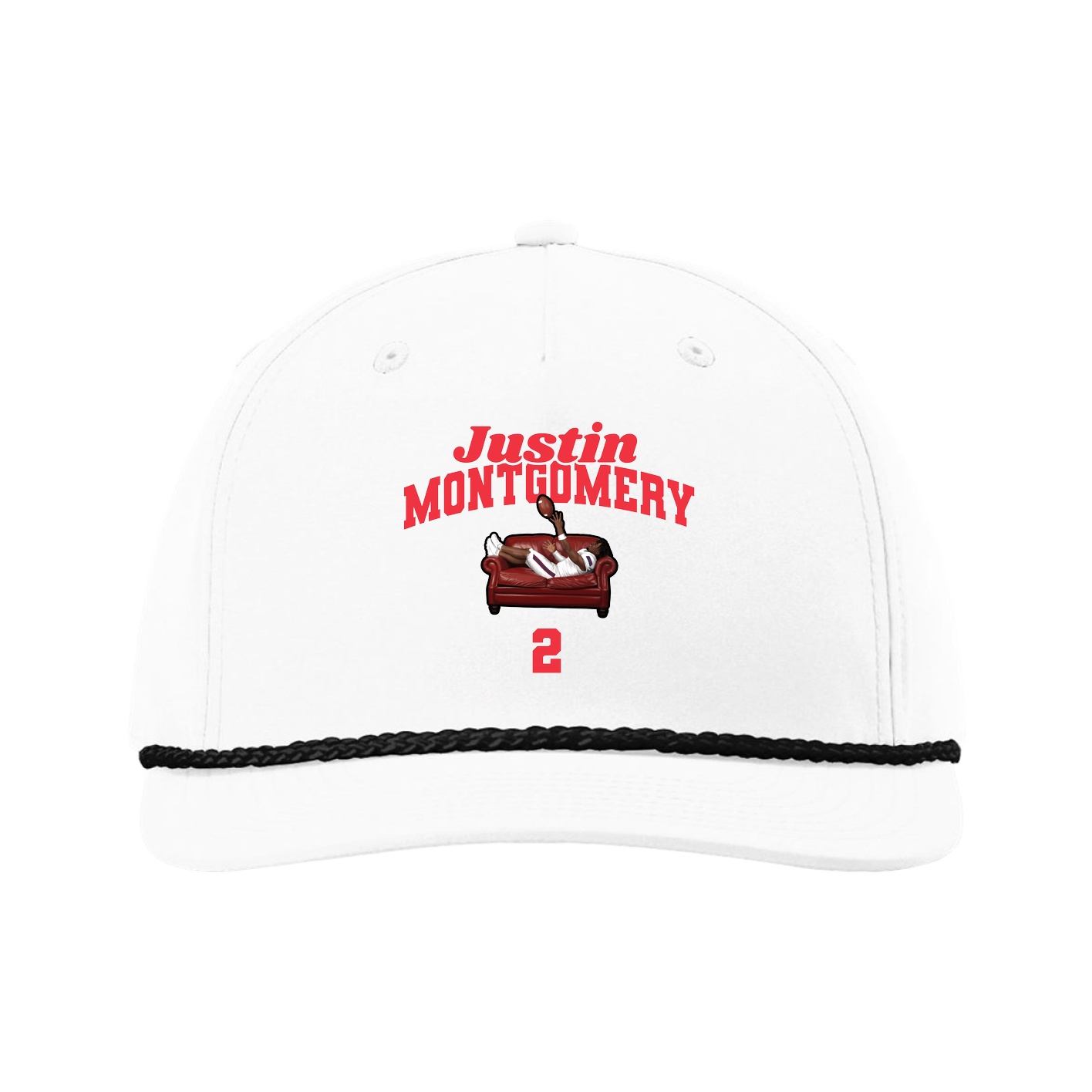 Five-Panel Classic Rope Cap — Signature Arch in White