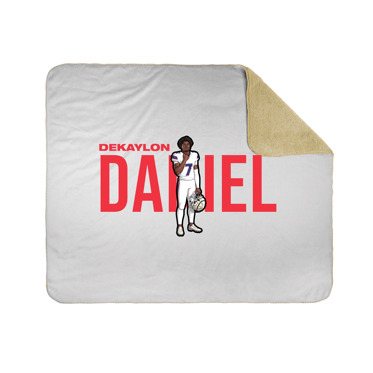 Throw Blanket — Player Name in White