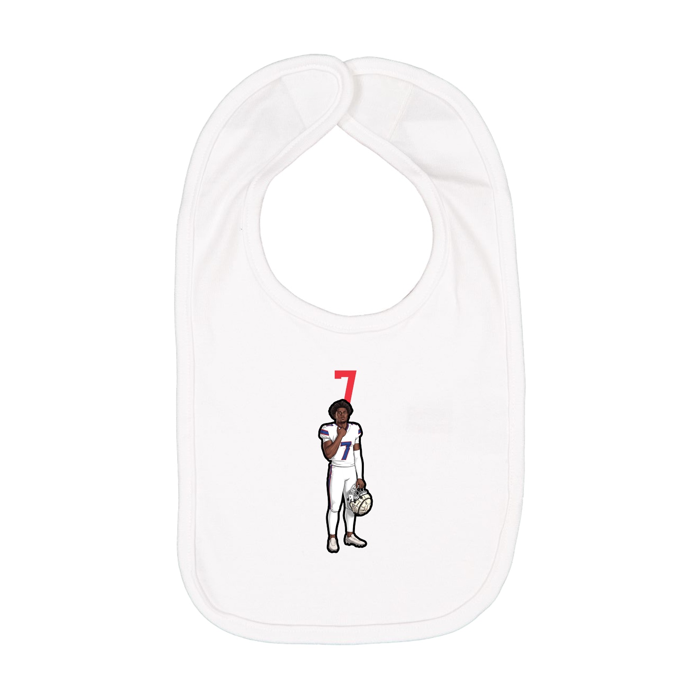 Infant Bib — Number Top in White