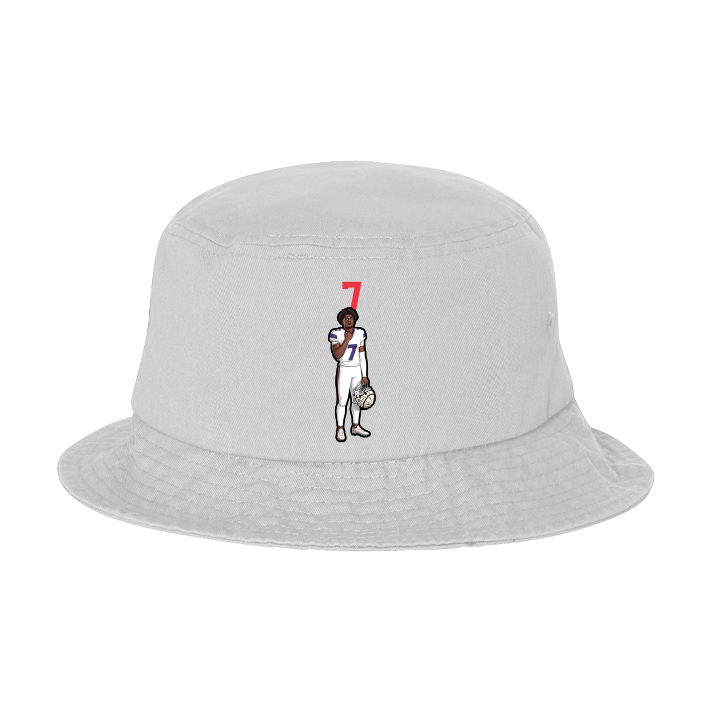 Bucket Cap — Number Top in White