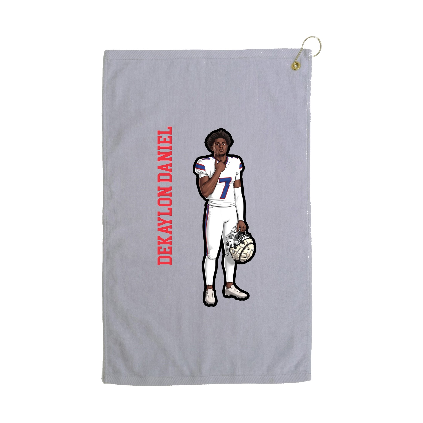 Golf Towel — Name Vertical in Grey