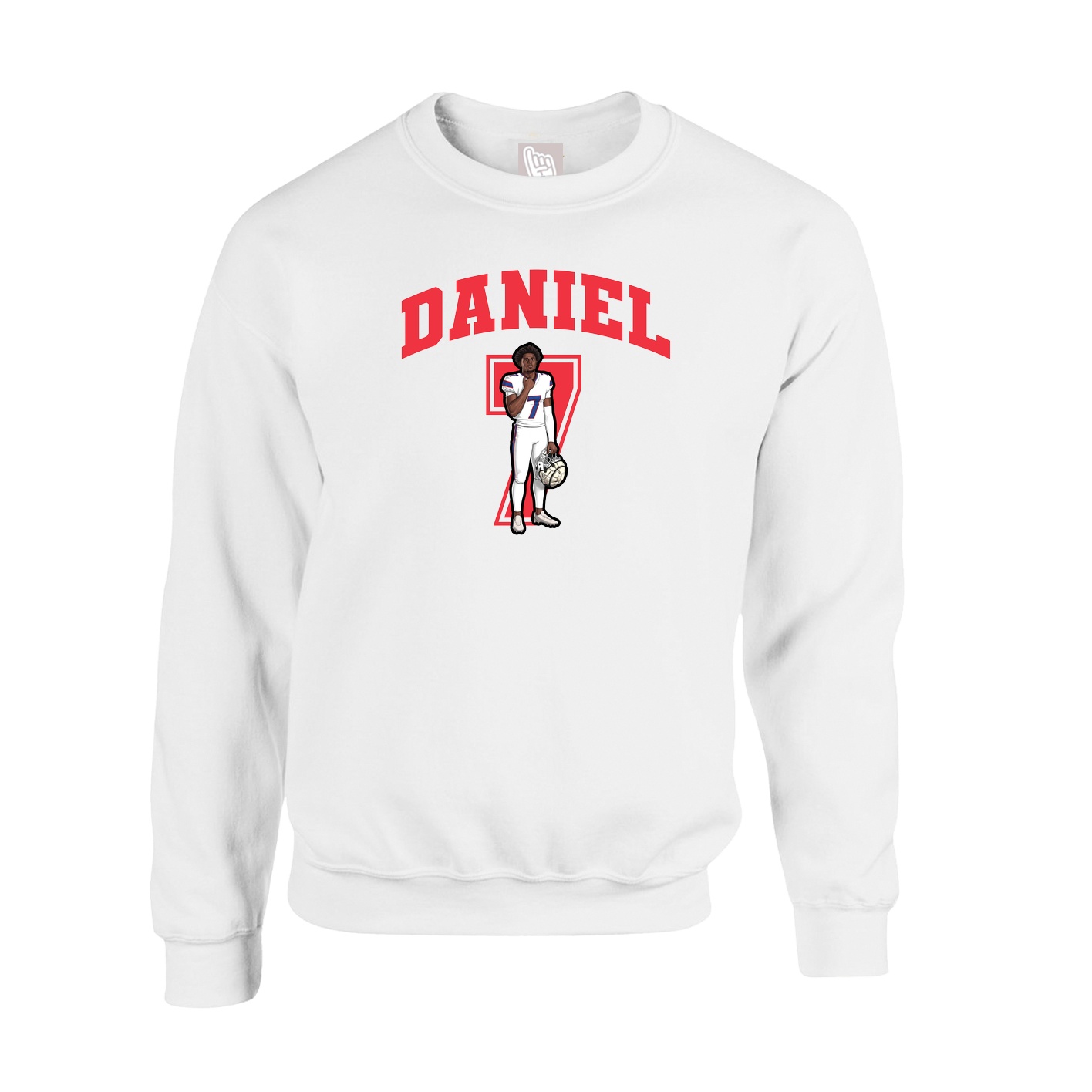 Fleece Crew — Number in White