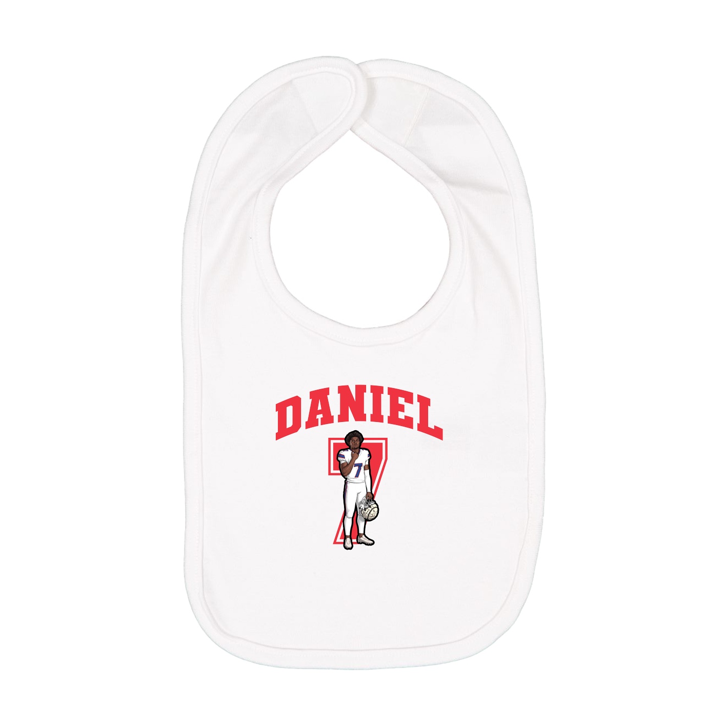 Infant Bib — Number in White