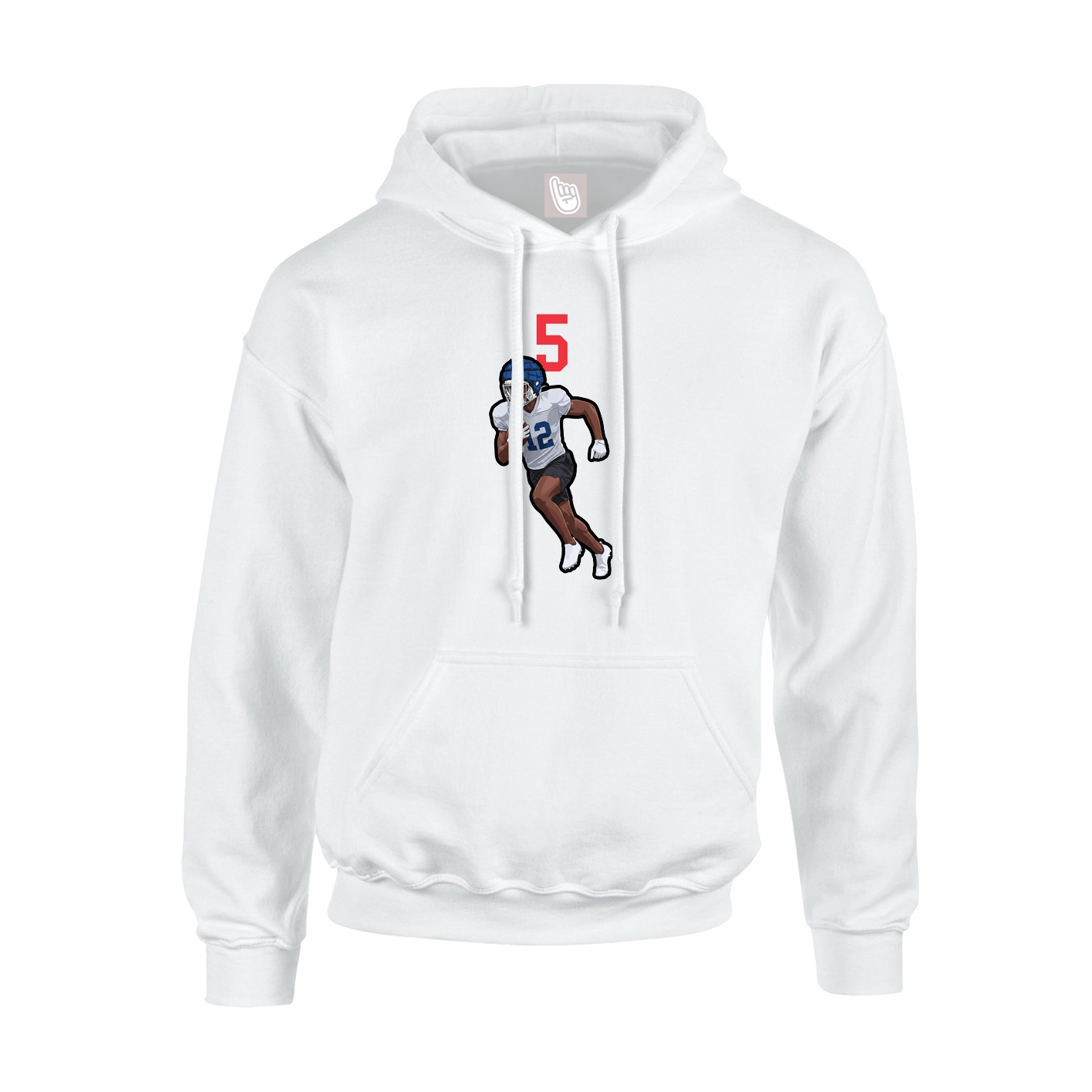 Youth Hoodie — Number Top in White
