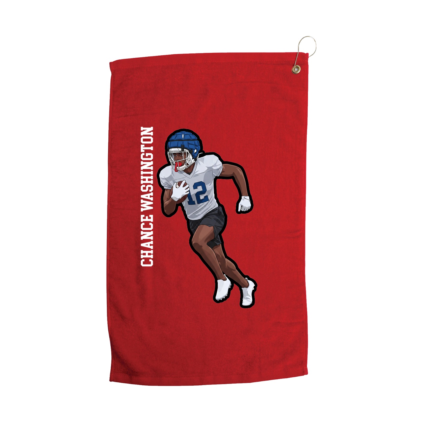 Golf Towel — Name Vertical in Red