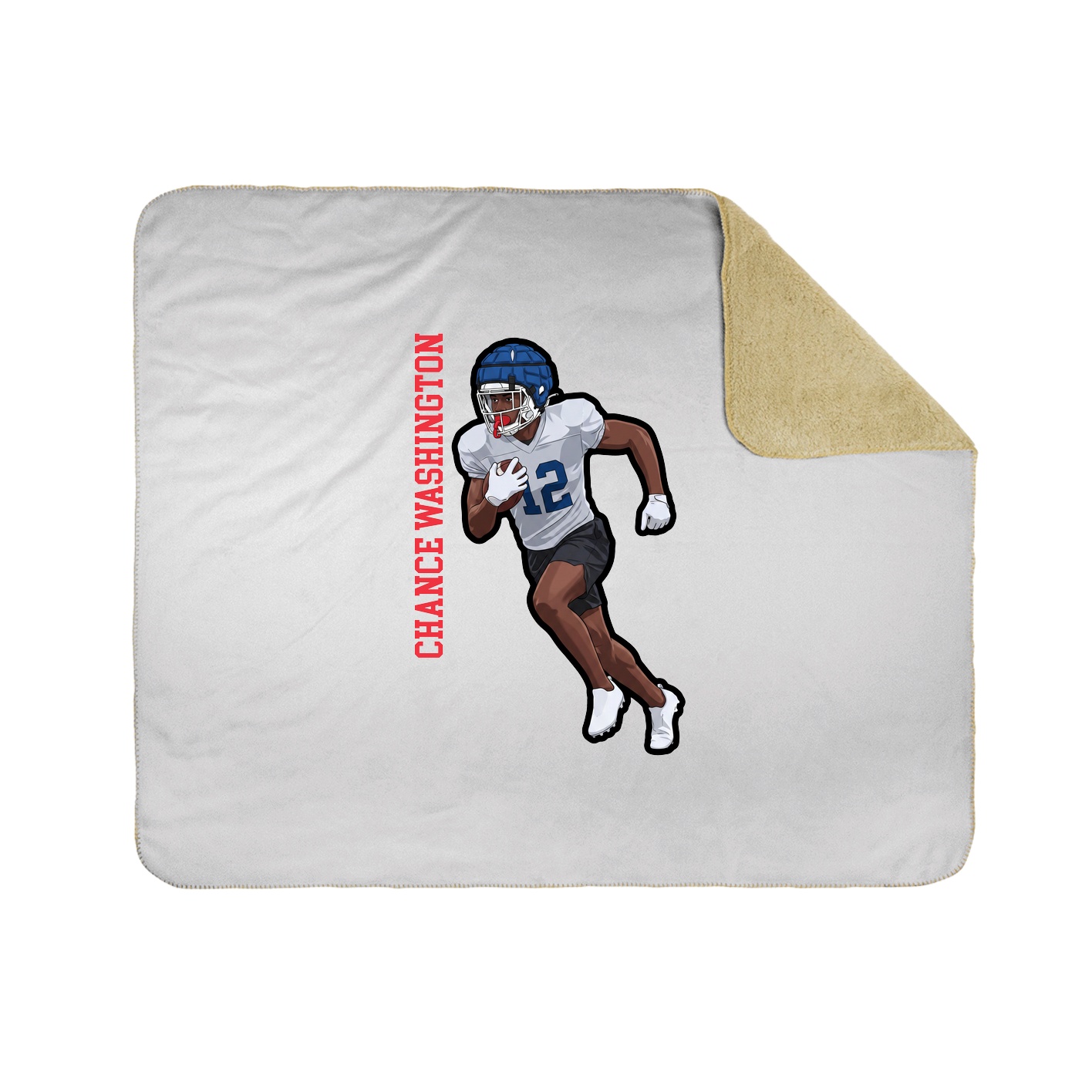 Throw Blanket — Name Vertical in White