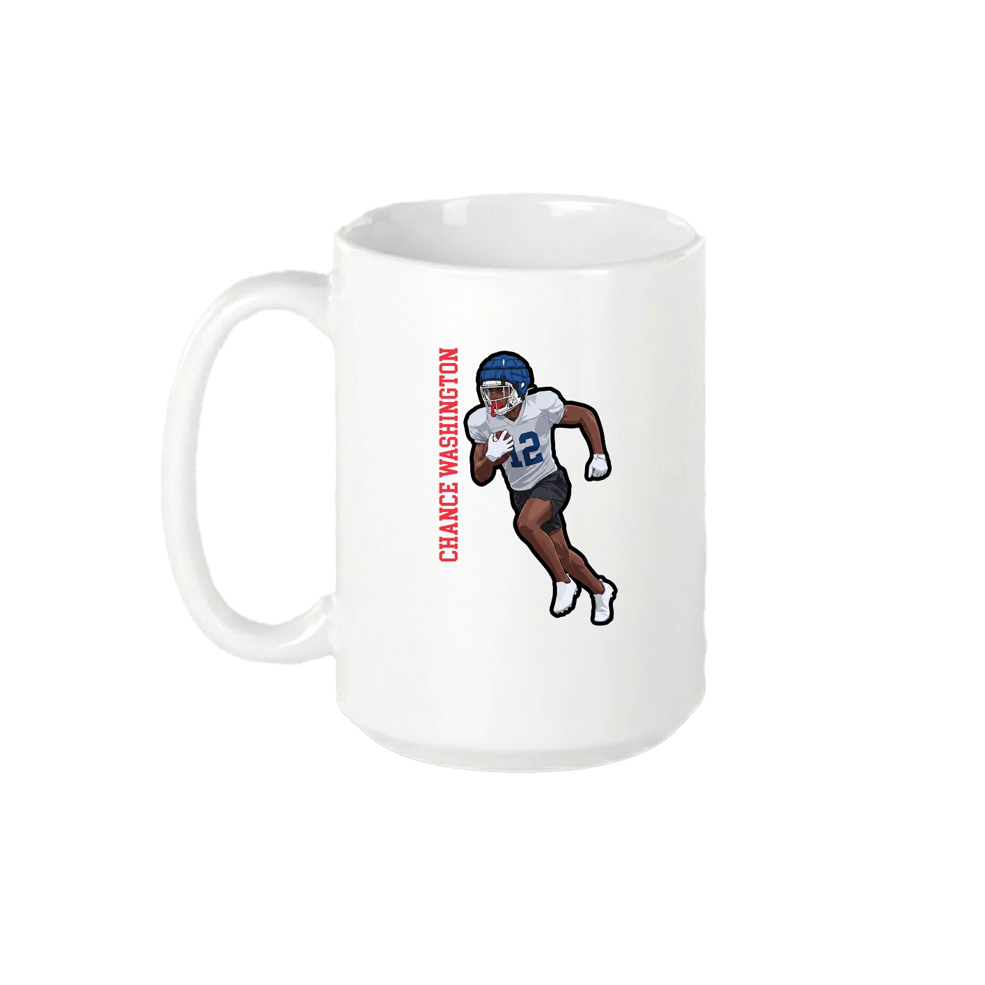15oz Coffee Mug — Name Vertical in White